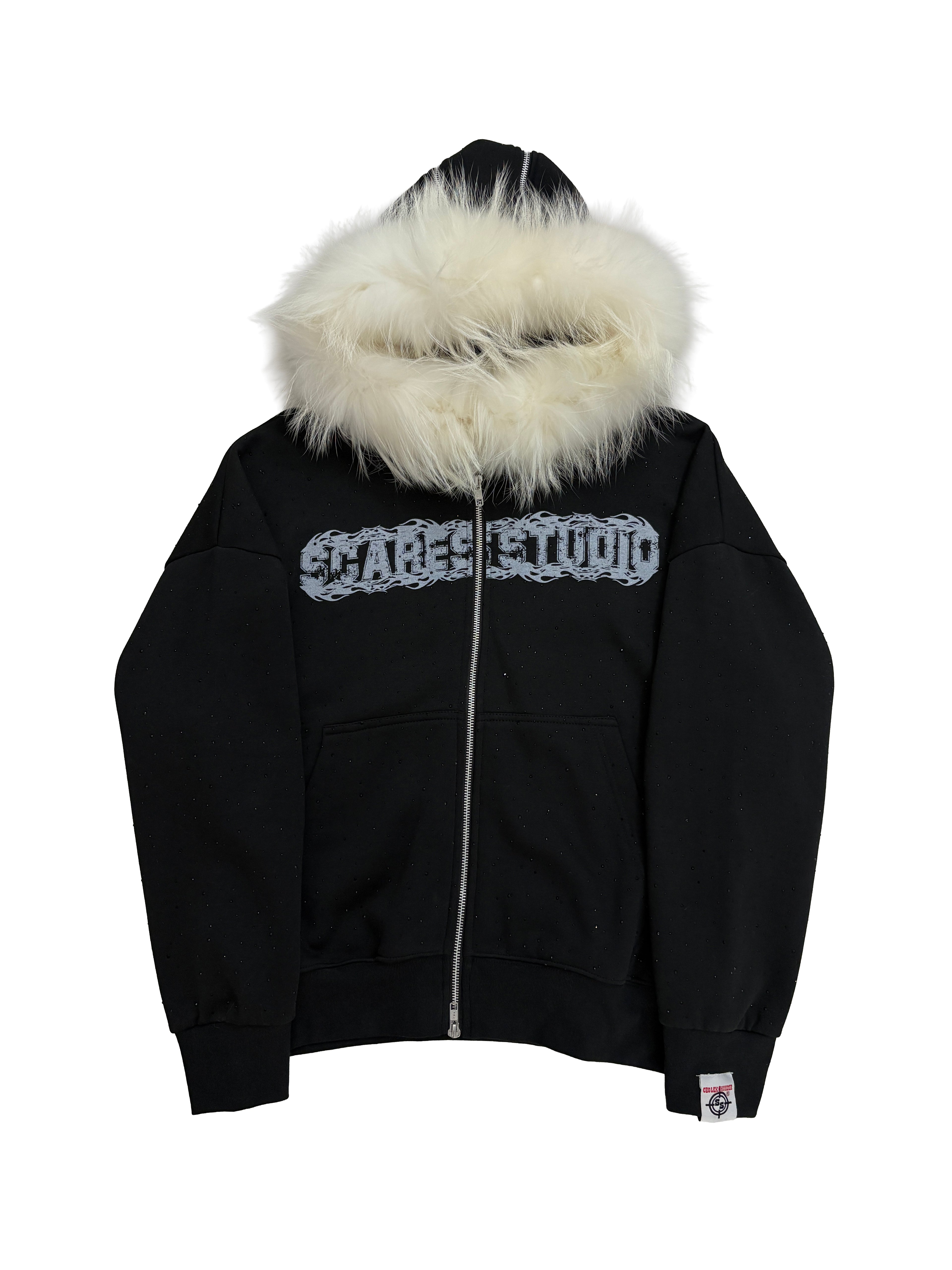 NIGHT STARS BLACK FUR ZIPPER