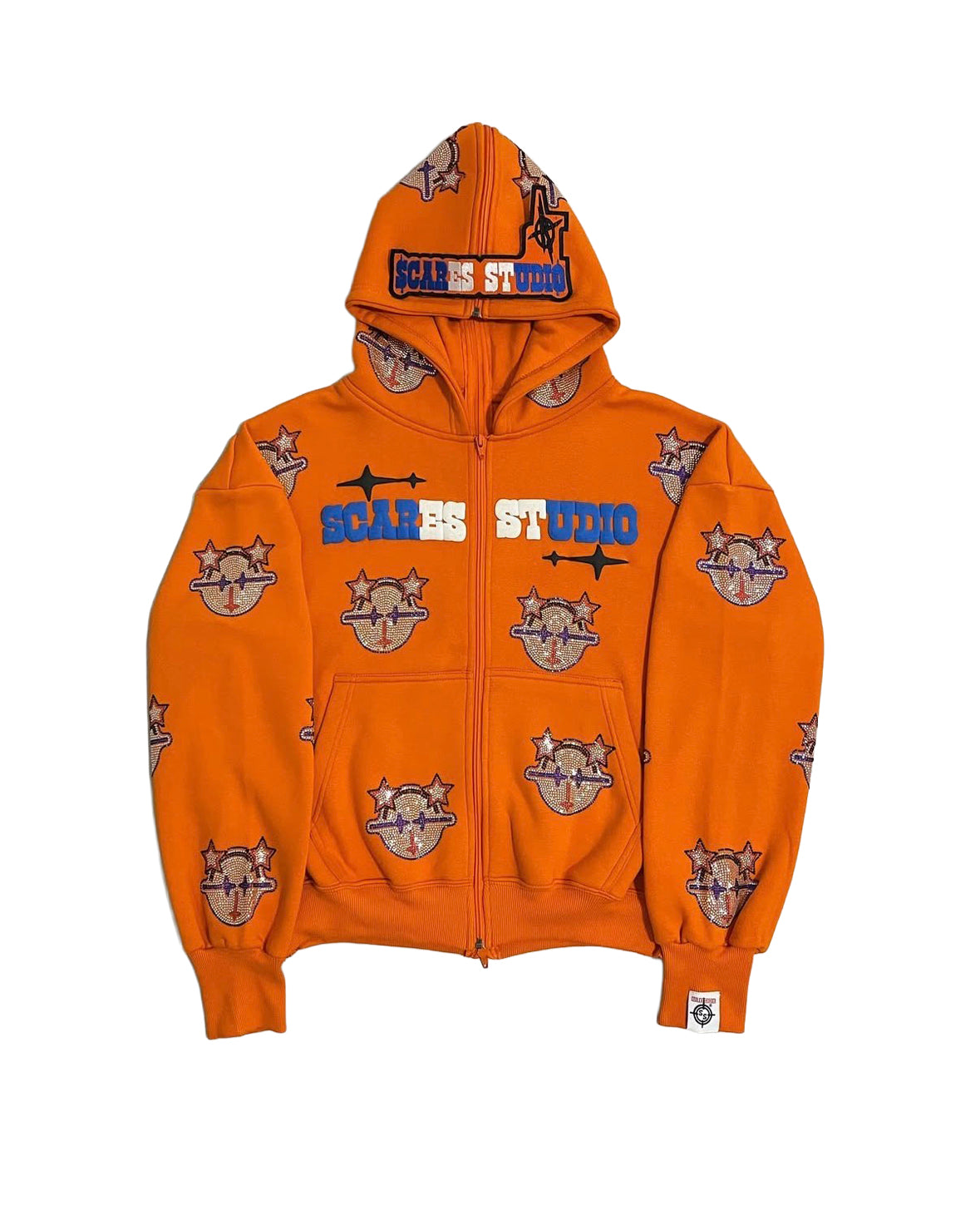 ORANGE CARTOON STARS ZIPPER