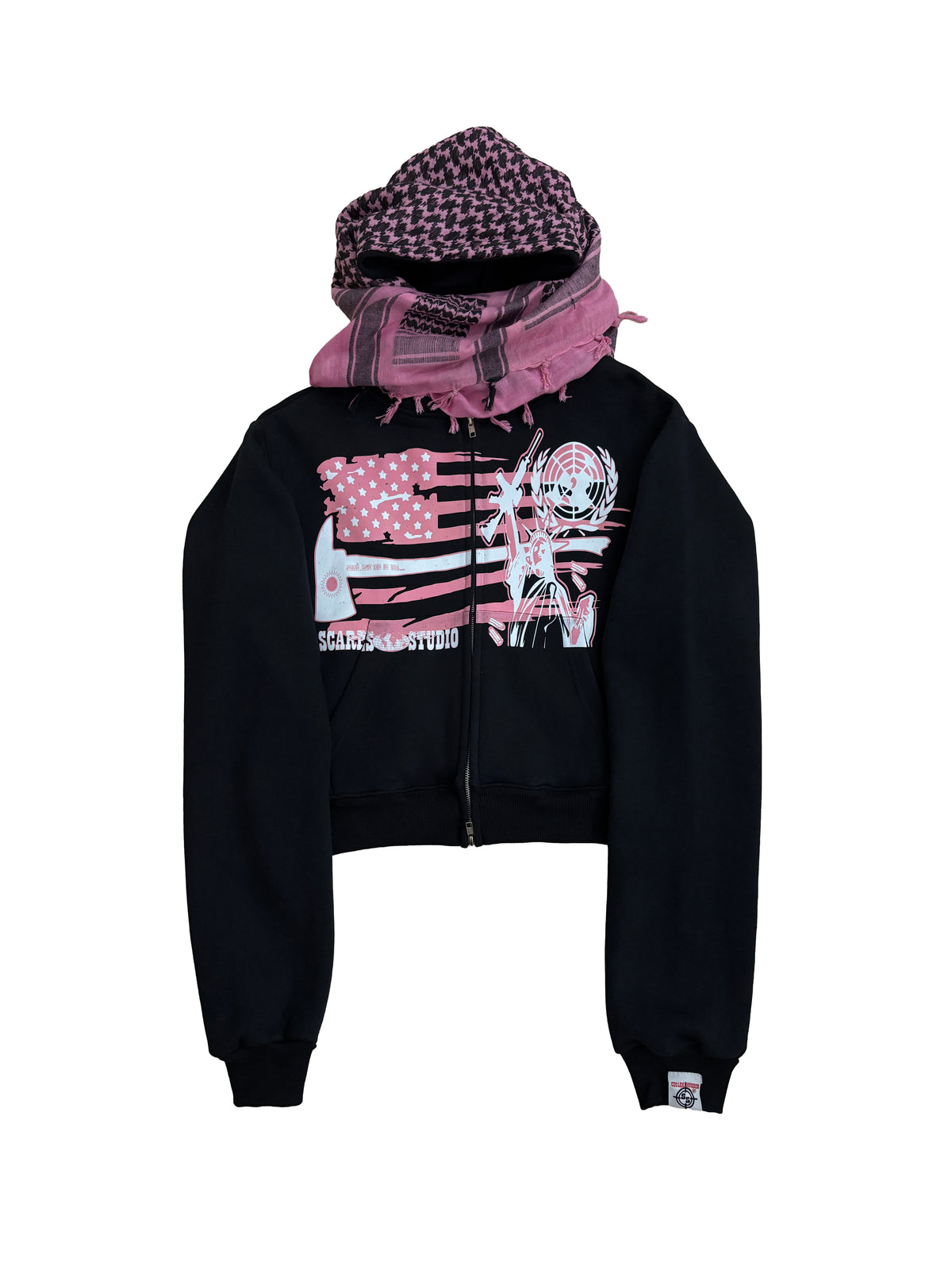 N.G.A TURBAN PINK SCARF ZIPPER