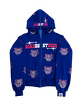 ROYAL BLUE CARTOON STARS ZIPPER