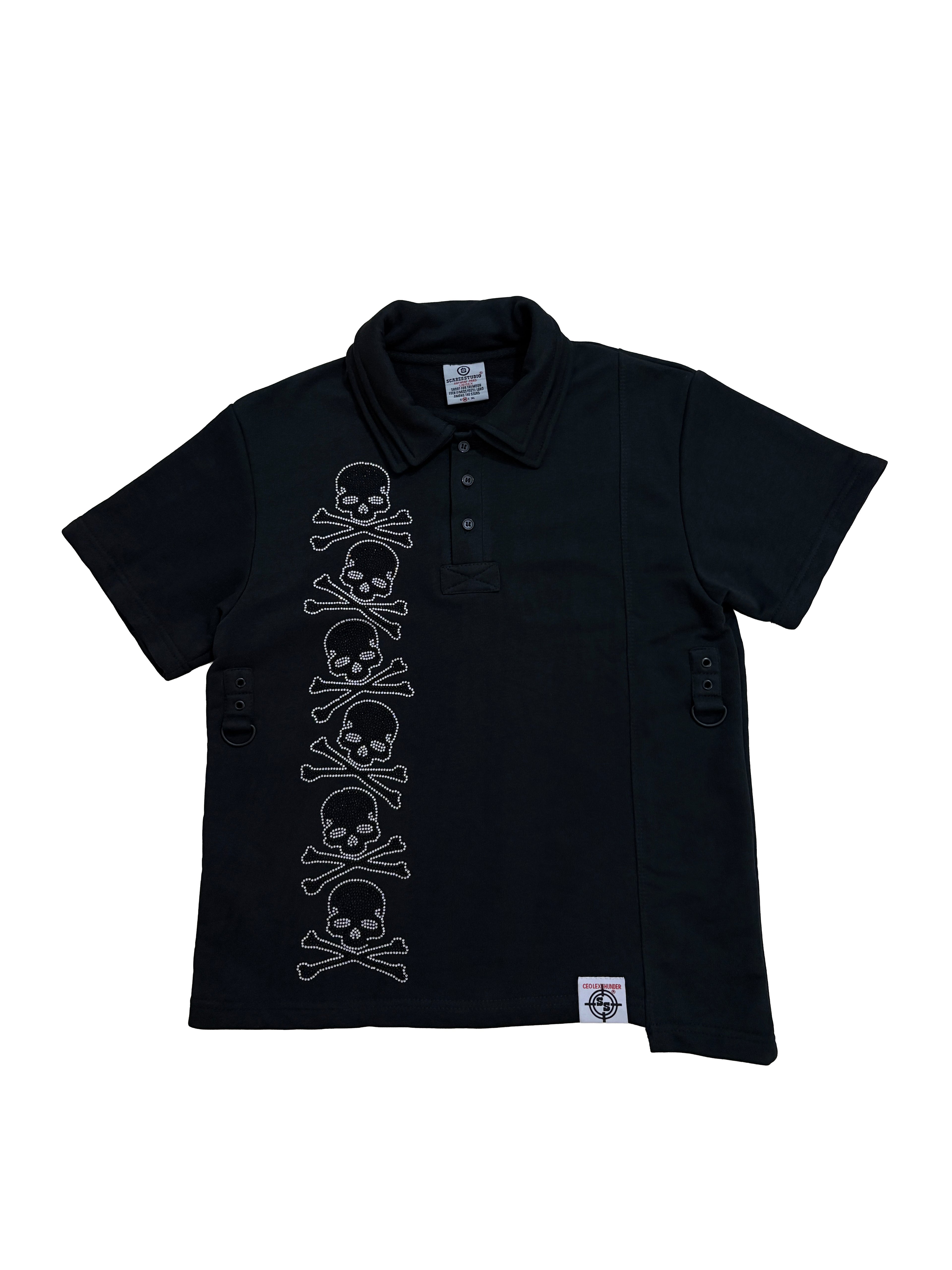 THE SKULL BLACK POLO SHIRT