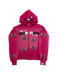 PINK SPRAY WASH CARTOON STARS ZIPPER