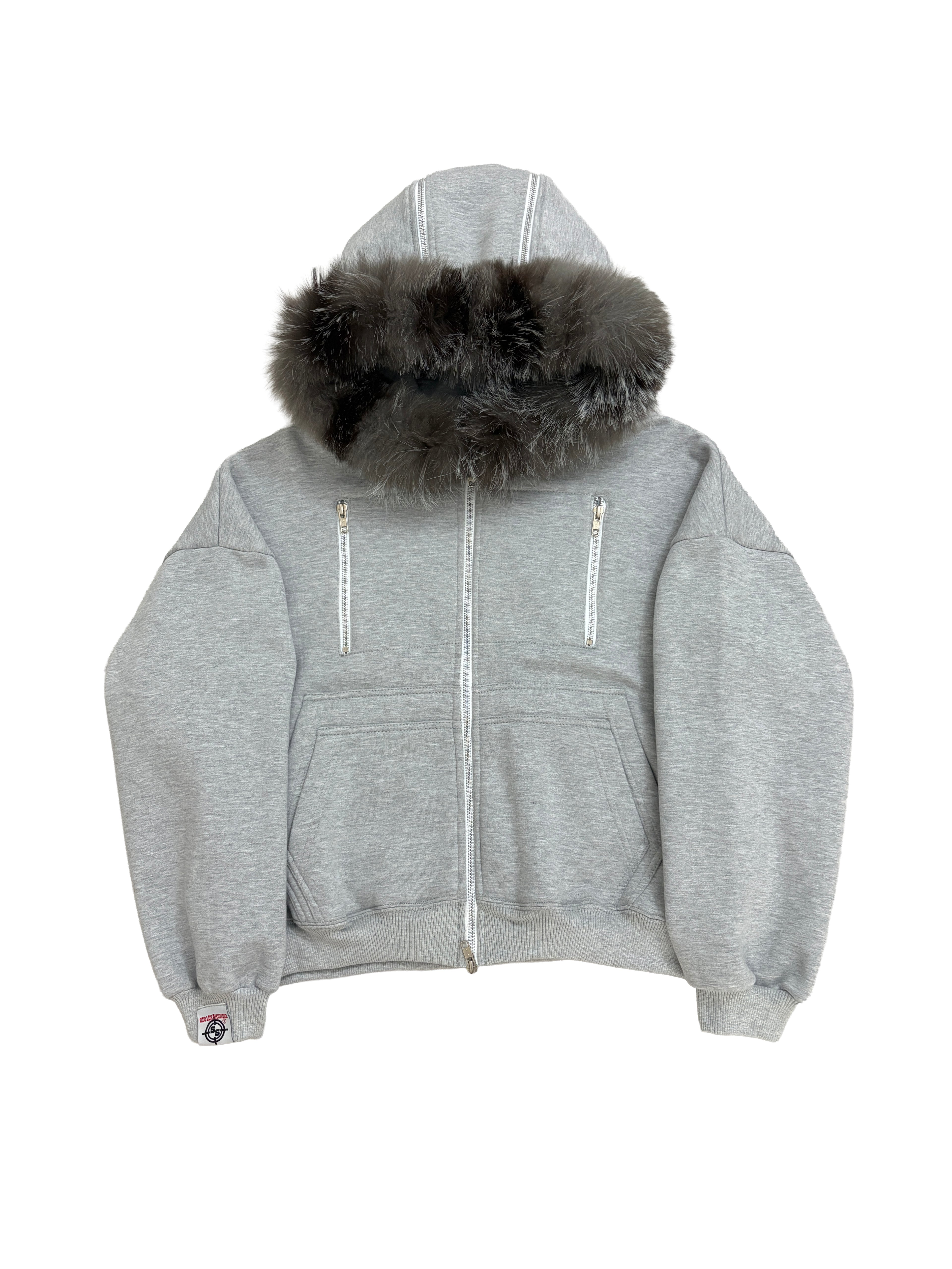 HEATHER GREY CARPENTER TECH FUR ZIPPER