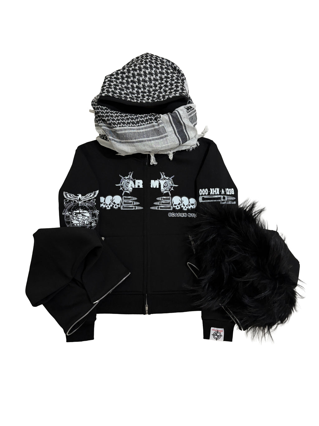 BLACK HYB. HOODIE [3 DIFFERENT HOODS STYLES]