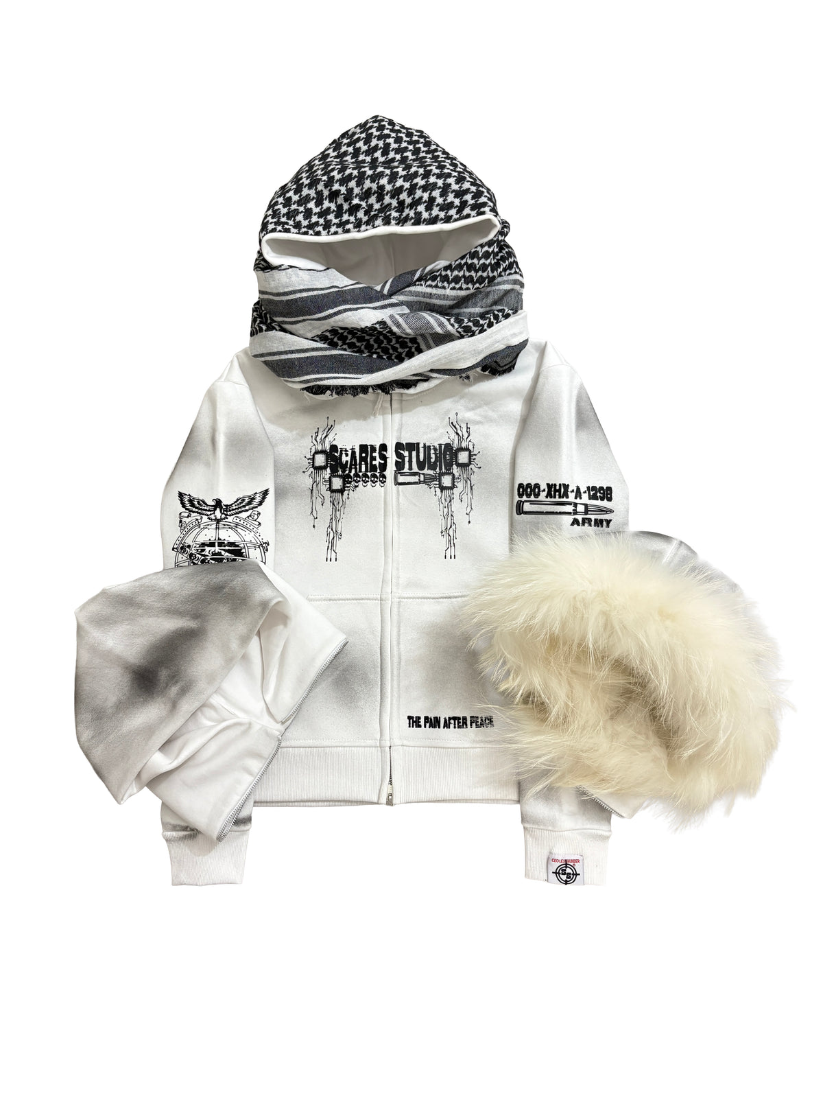 WHITE HYB. HOODIE [3 DIFFERENT HOODS STYLES]