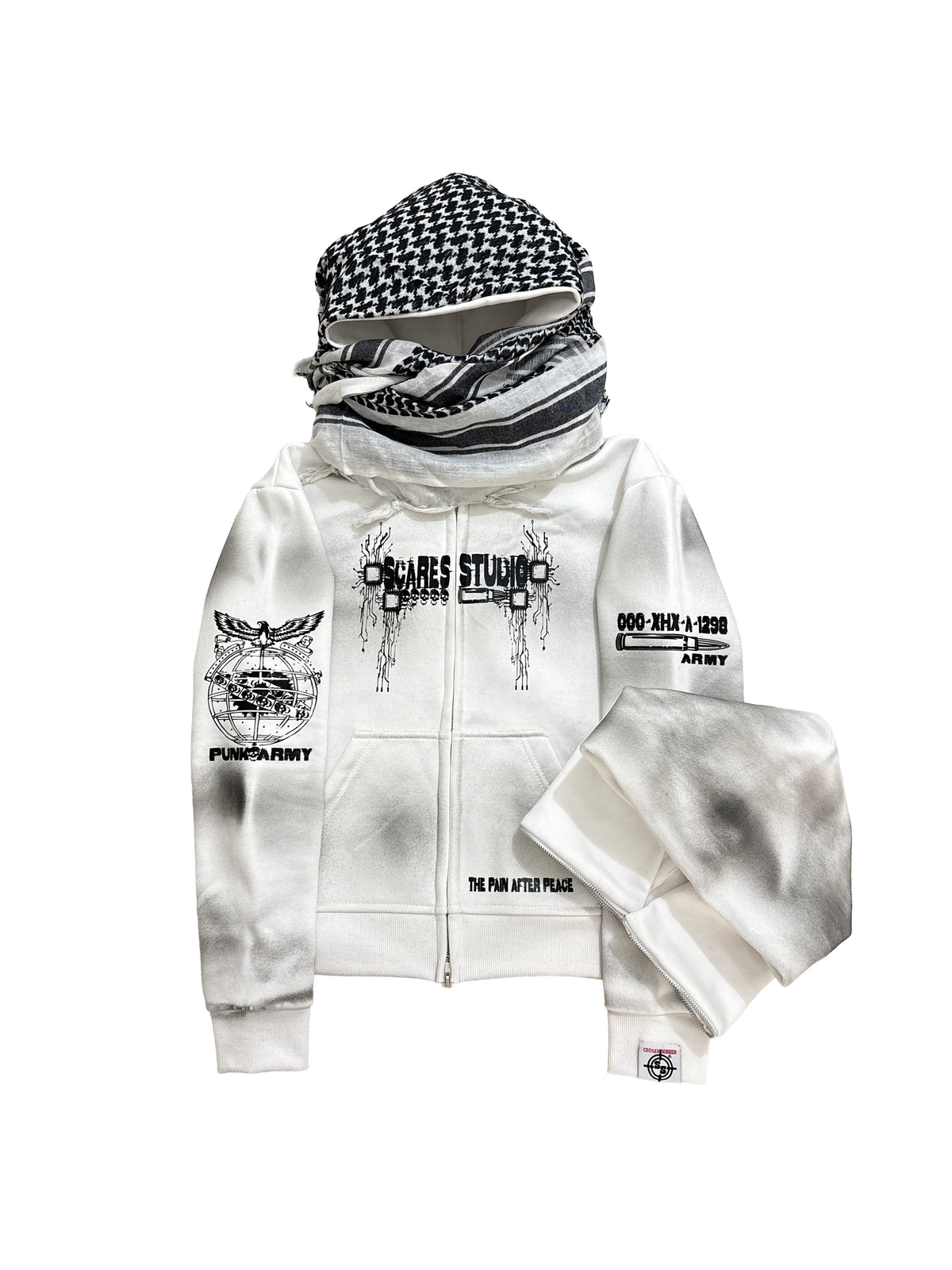 WHITE HYB. HOODIE [SCARF & NORMAL HOODS STYLES]