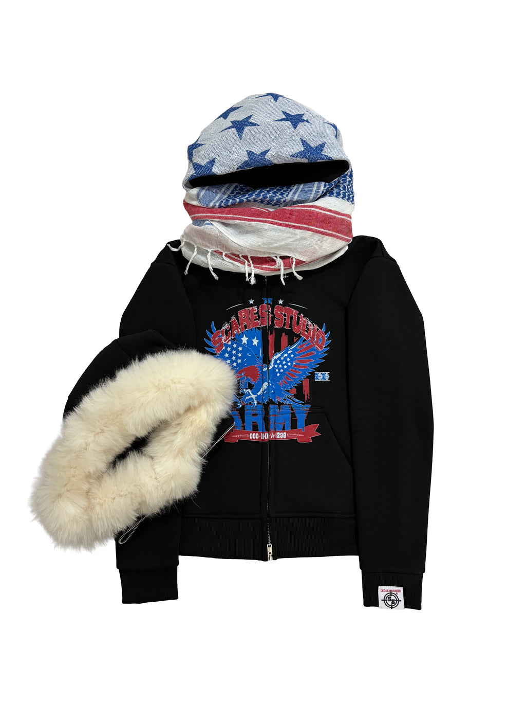 USA ARMY HYB. HOODIE [SCARF & FUR HOODS STYLES]