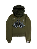 VAMP H.Q ARMY GREEN TURBAN SCARF ZIPPER