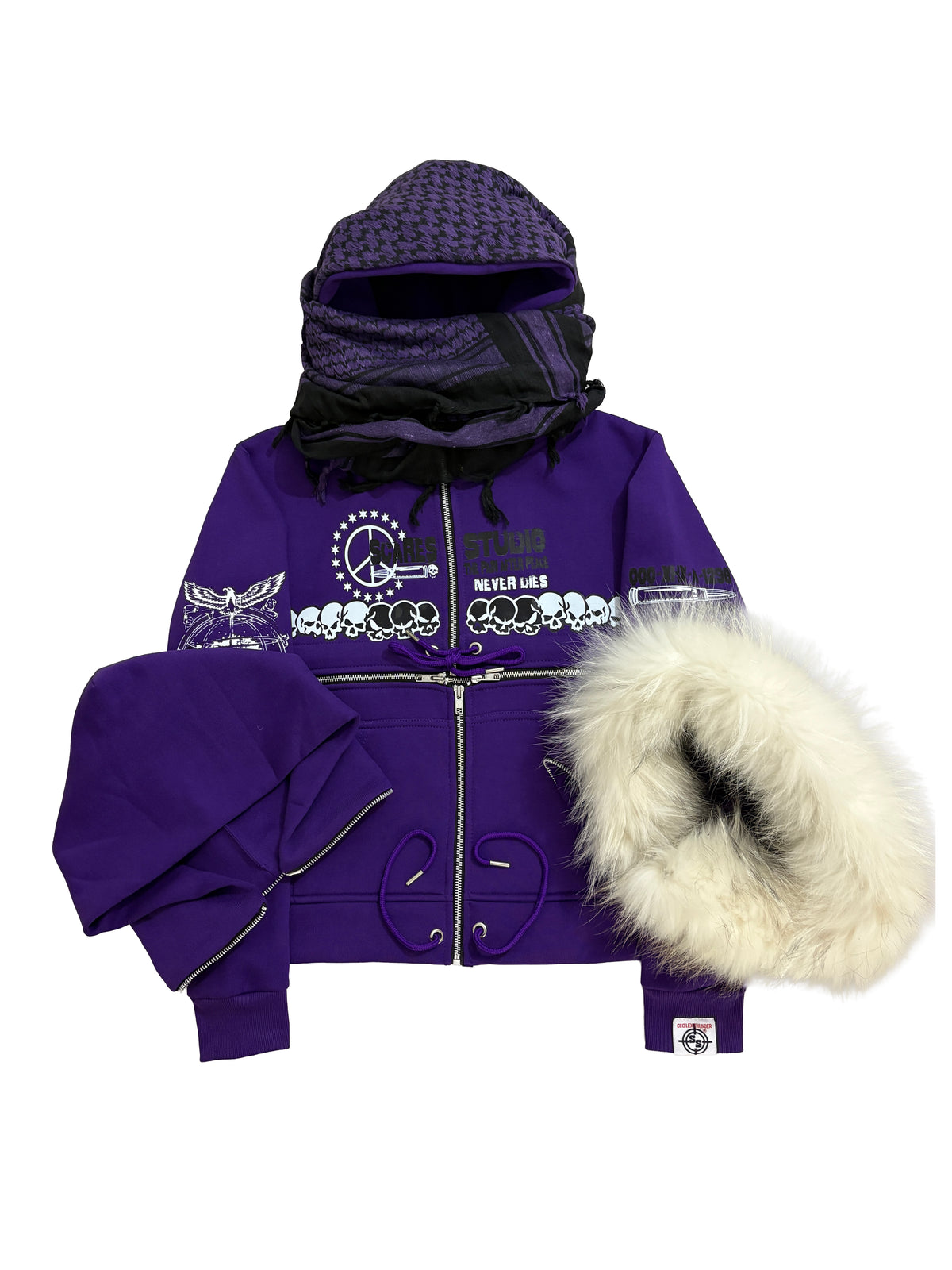 PURPLE HYB. HOODIE [3 DIFFERENT HOODS STYLES]